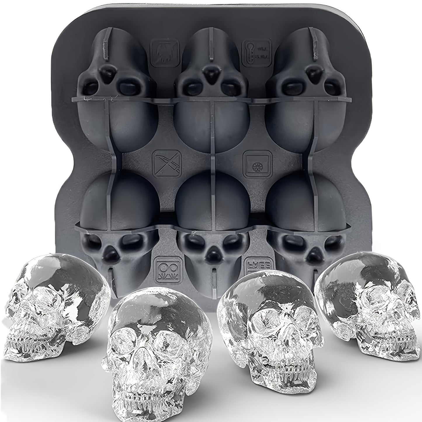 Skull Whiskey Ice Cube Mold