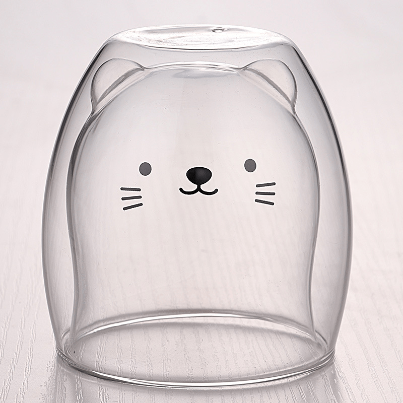 Coffee Bear & Coffee Cat Glass