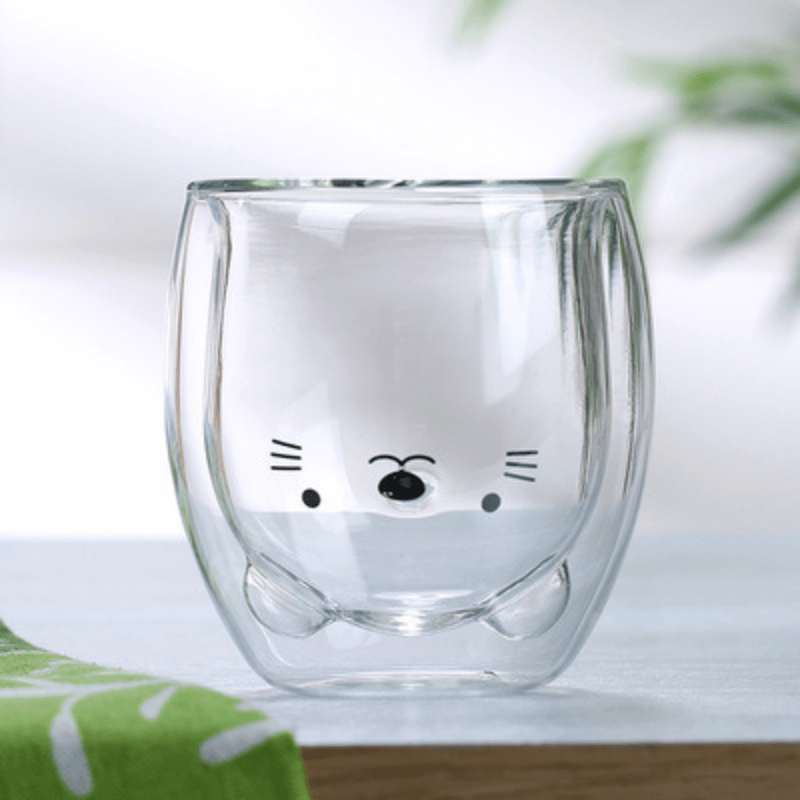 Coffee Bear & Coffee Cat Glass