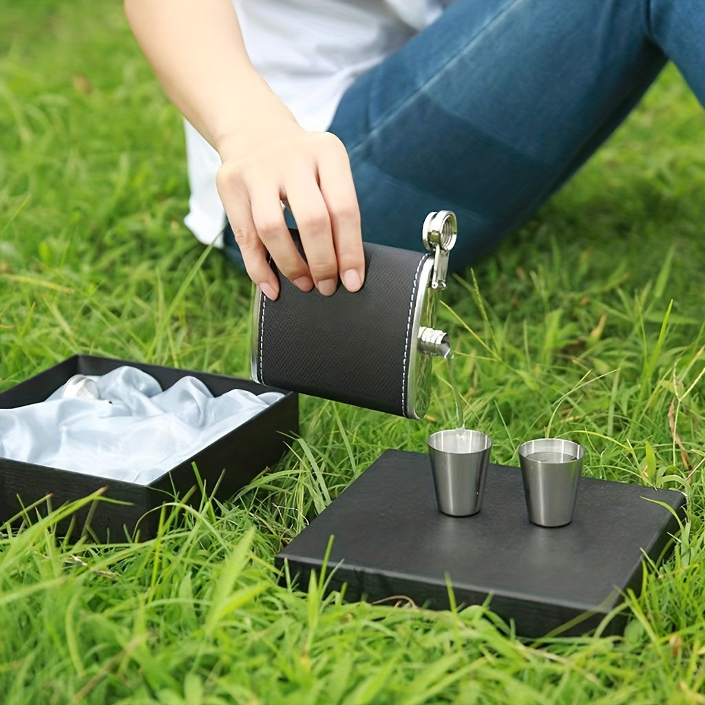 Stainless Steel Flask With Funnel and Cups