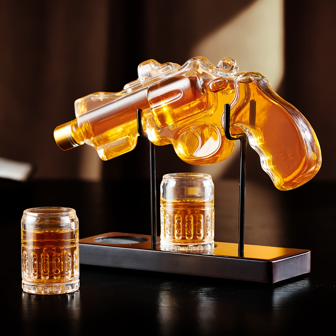Whiskey Gun with Shot Glasses