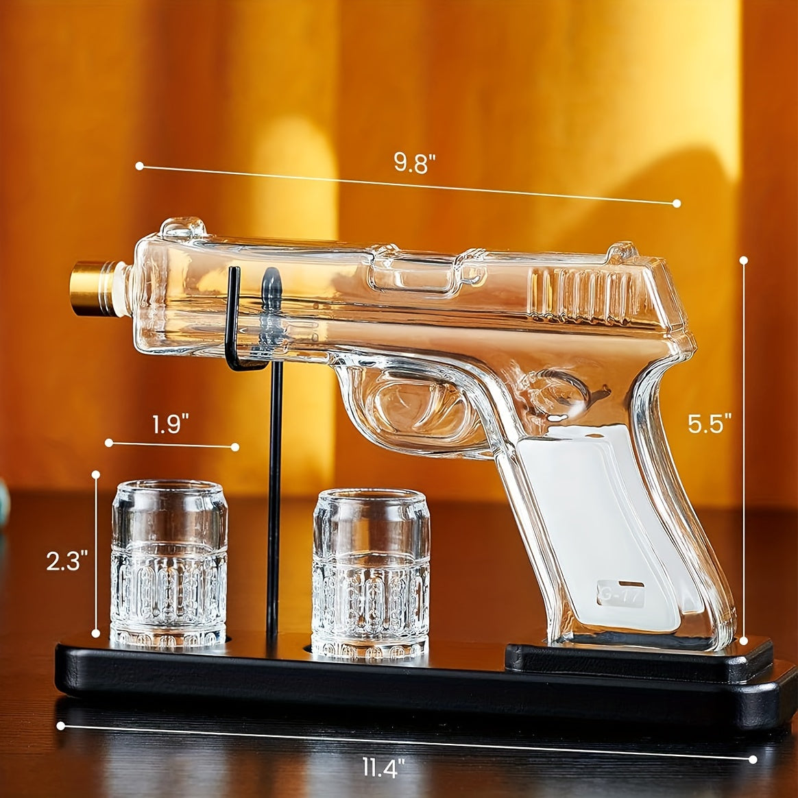 Whiskey Gun with Shot Glasses