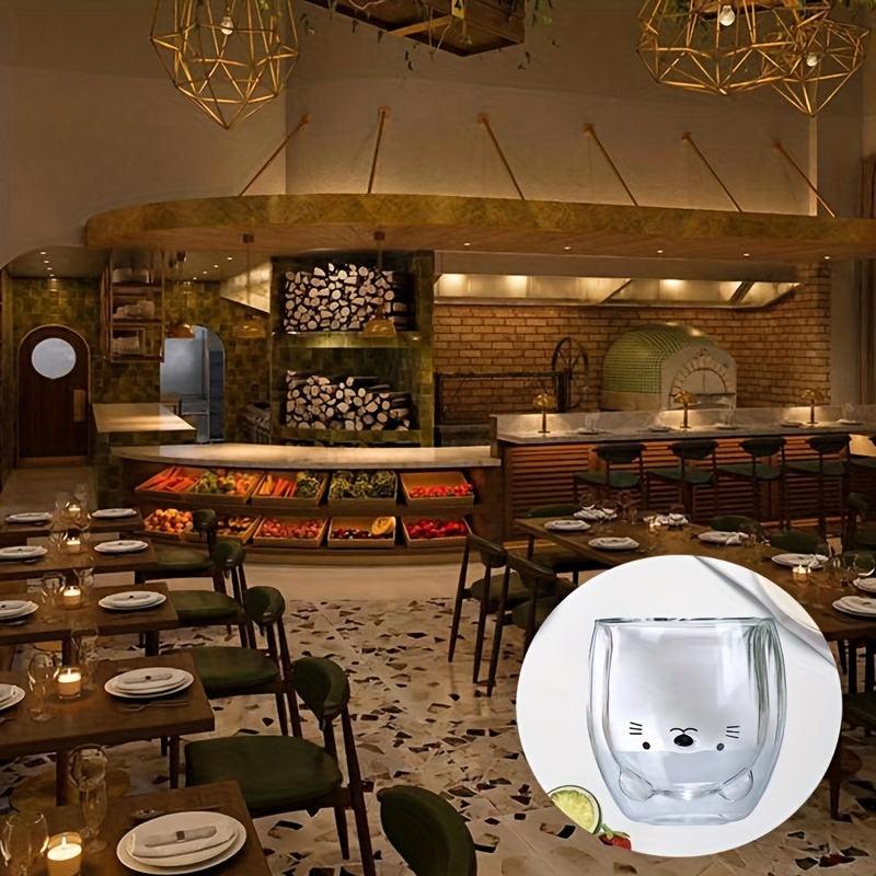 Coffee Bear & Coffee Cat Glass